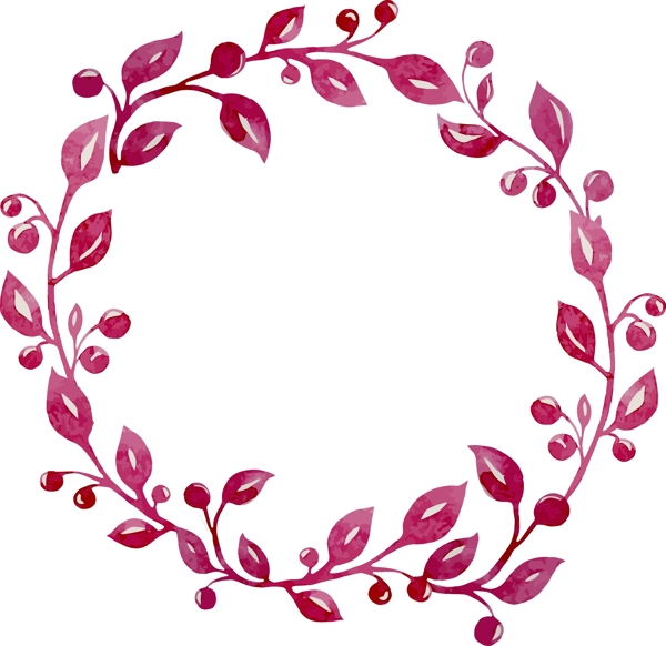 情人節(jié)粉色水彩花環(huán)和蒙版矢量