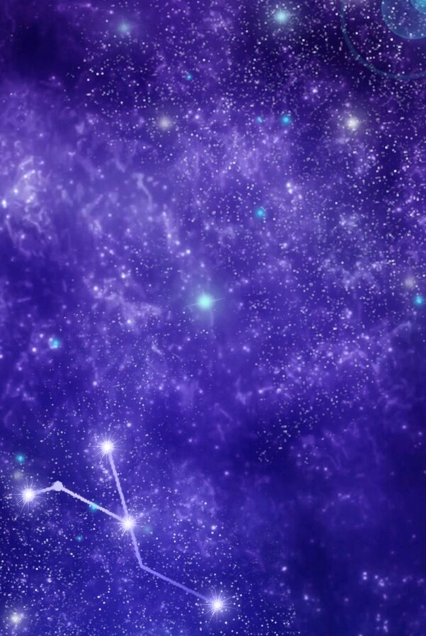 简约梦幻十二星座之巨蟹座星空背景