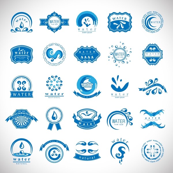 創(chuàng)意水標(biāo)志圖片