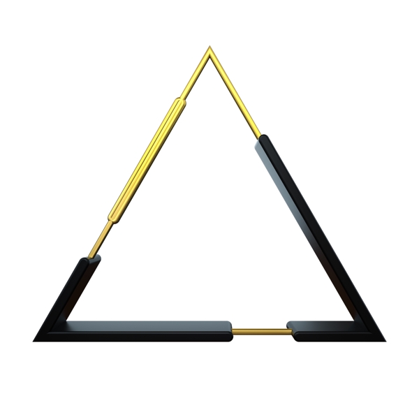 创意三角形金属立体边框PNG下载