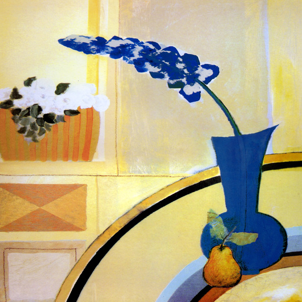 藍(lán)色花朵油畫圖片