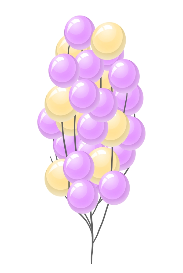 紫色黄色气球