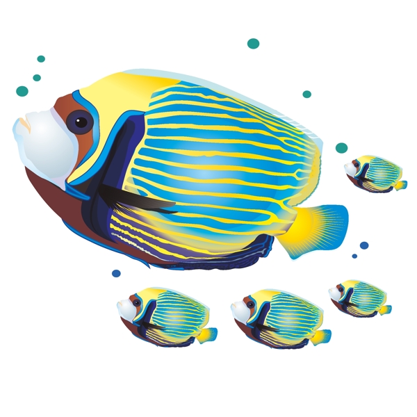 印花矢量圖動(dòng)物魚海洋生物色彩免費(fèi)素材
