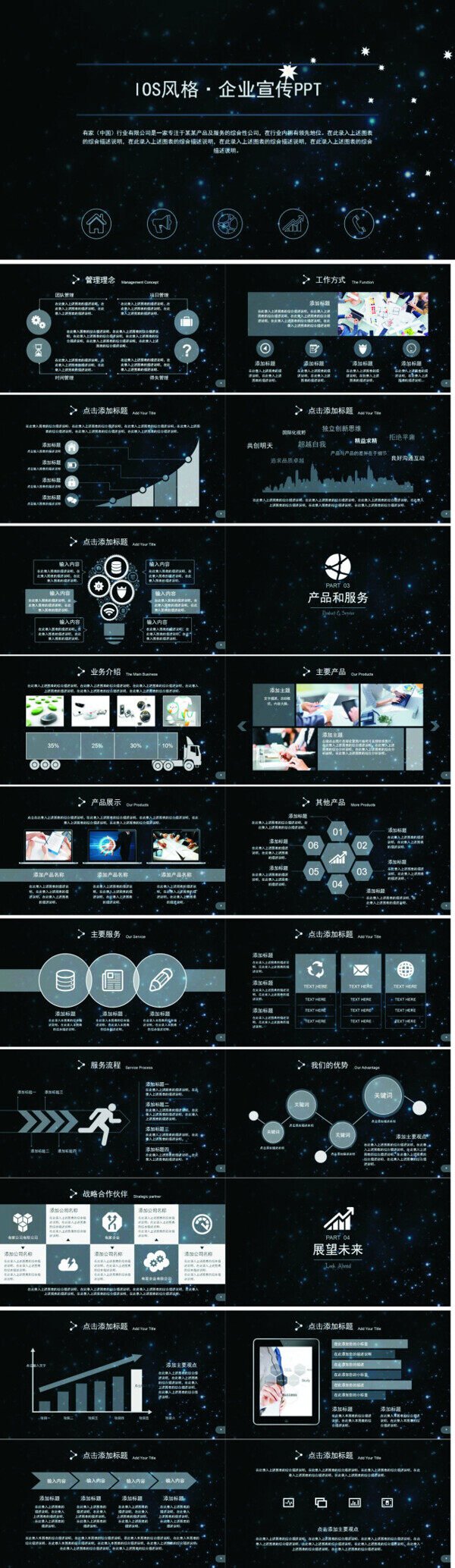 星空背景風(fēng)企業(yè)宣傳公司介紹ppt模板