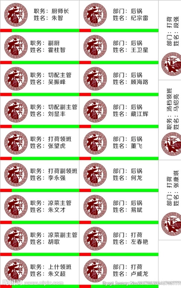 胸牌