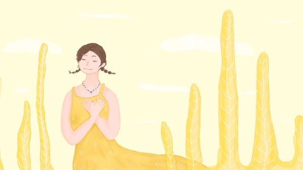 原創(chuàng)小清新少女插畫