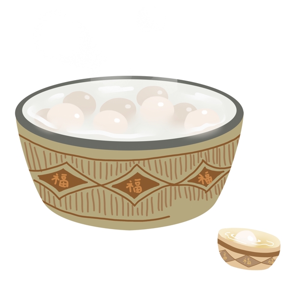清新風(fēng)元宵節(jié)吃湯圓食物元素