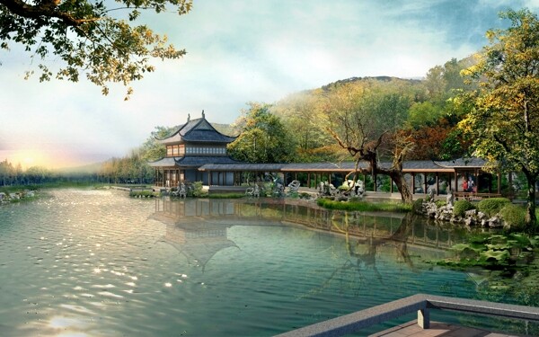 中式院林图片