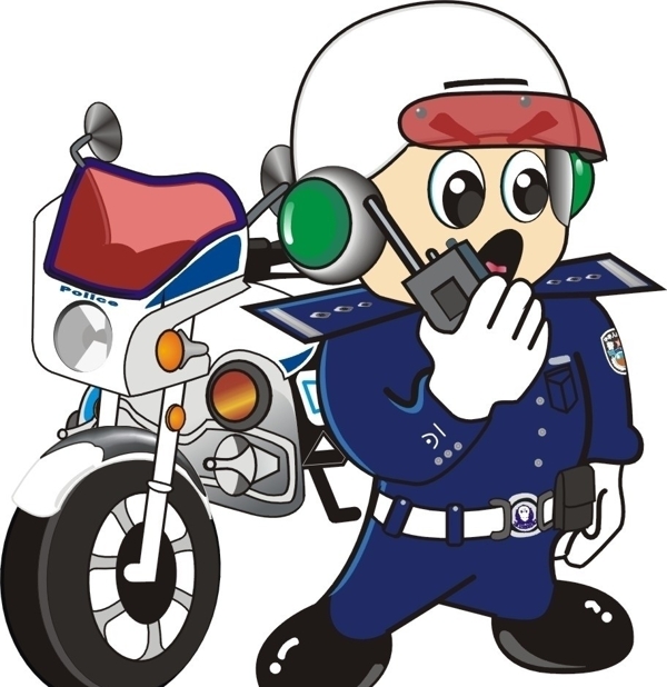交通警察矢量圖片