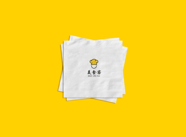 餐巾纸样机logo贴图餐饮图片