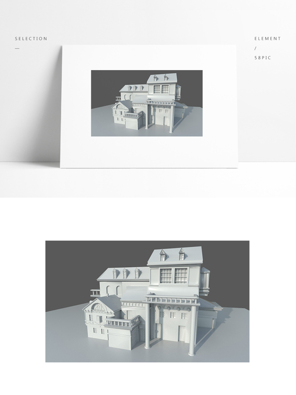 欧式别墅建筑模型