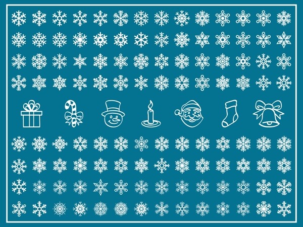 卡通雪花圖案矢量