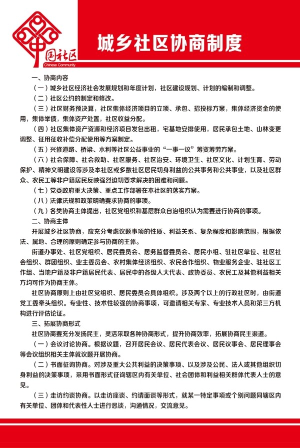 中國社區(qū)制度牌