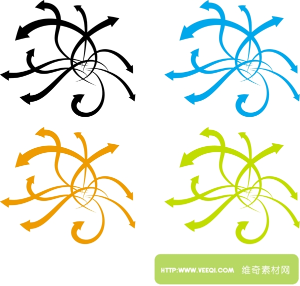 潮流動(dòng)感箭頭矢量圖