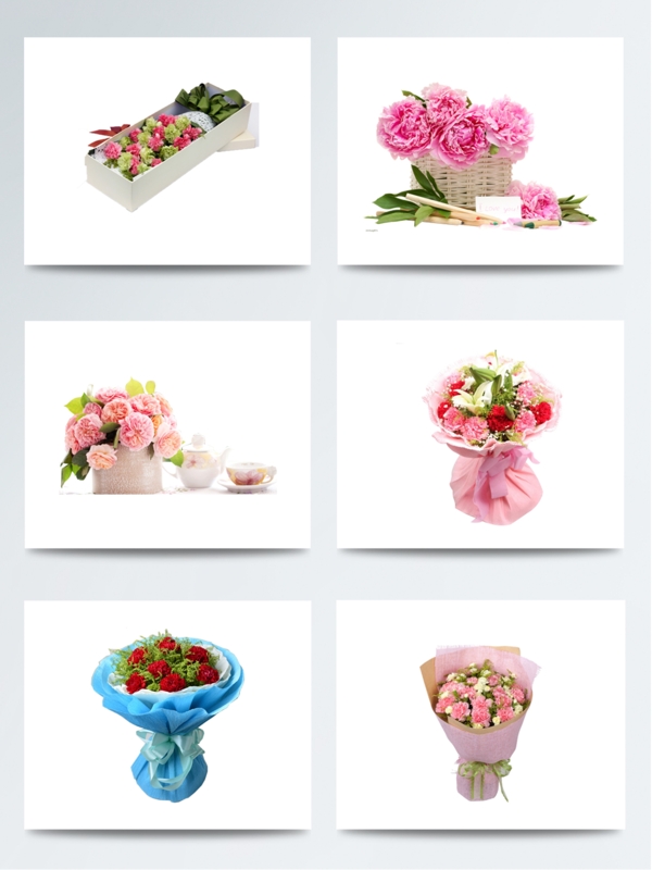 康乃馨花束元素图片