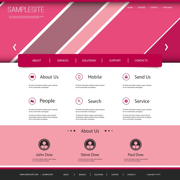 粉红色网页界面设计