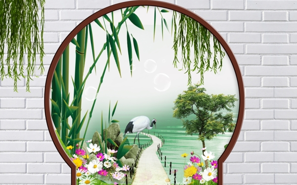山水背景墻