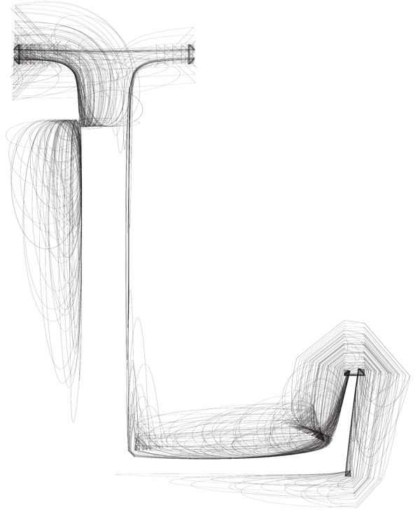 手繪插畫矢量字體的字母L