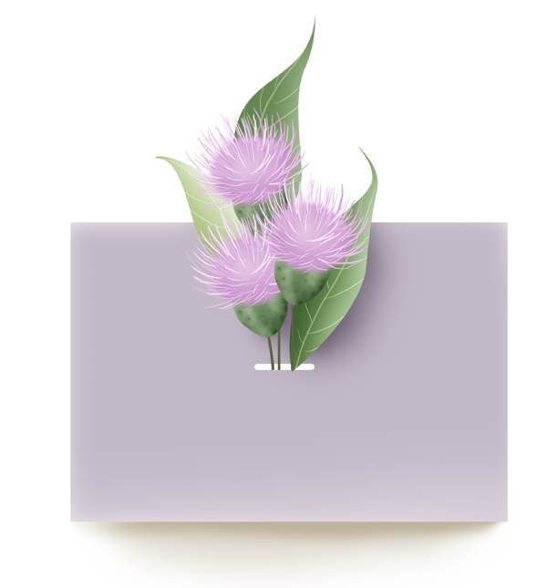 春天淡紫色植物文本框