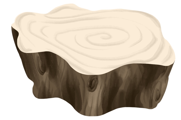 木桩木质桌子插画