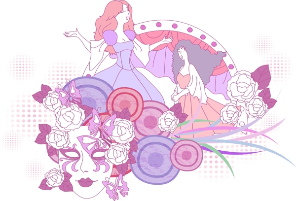 少女歌唱矢量圖