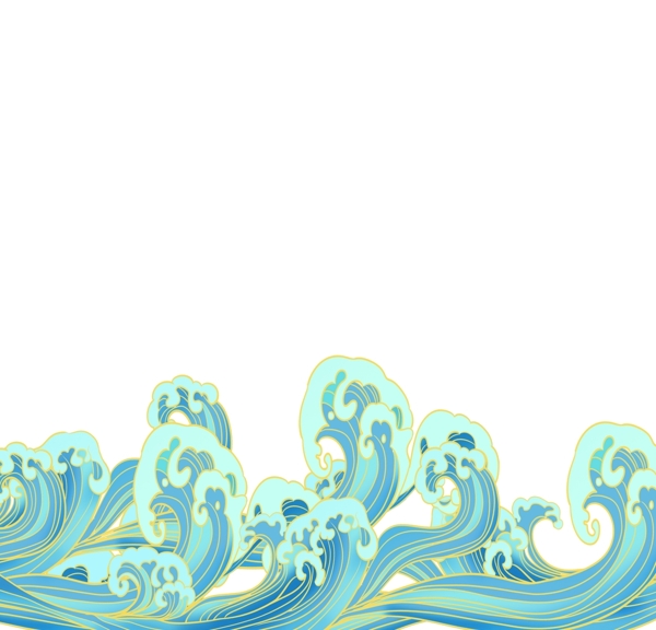 浪花装饰海浪元素图片