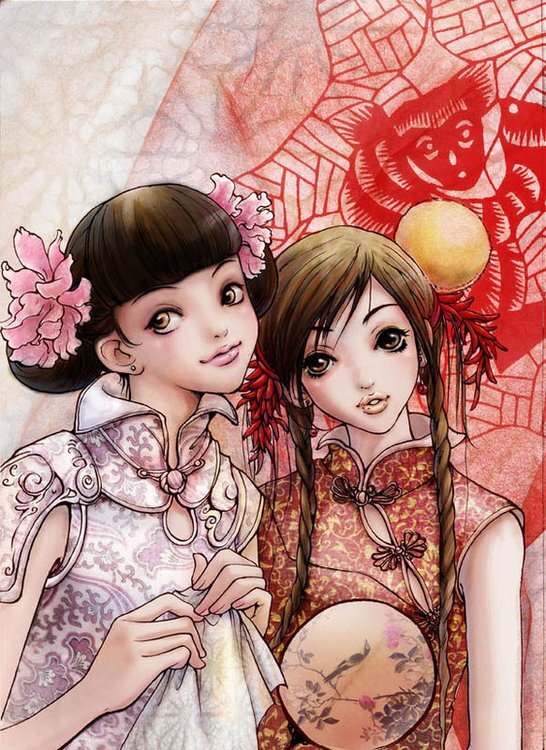 位圖動(dòng)物人物頭花色彩免費(fèi)素材