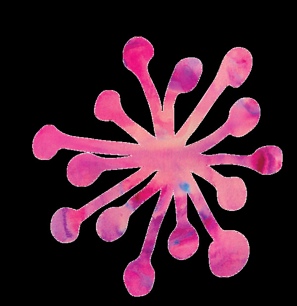 粉色蘑菇卡通水彩透明素材