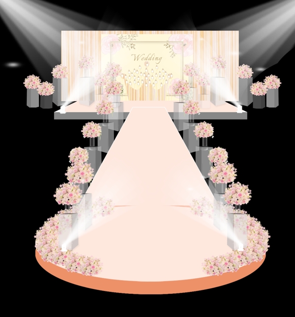 粉色婚禮舞臺(tái)