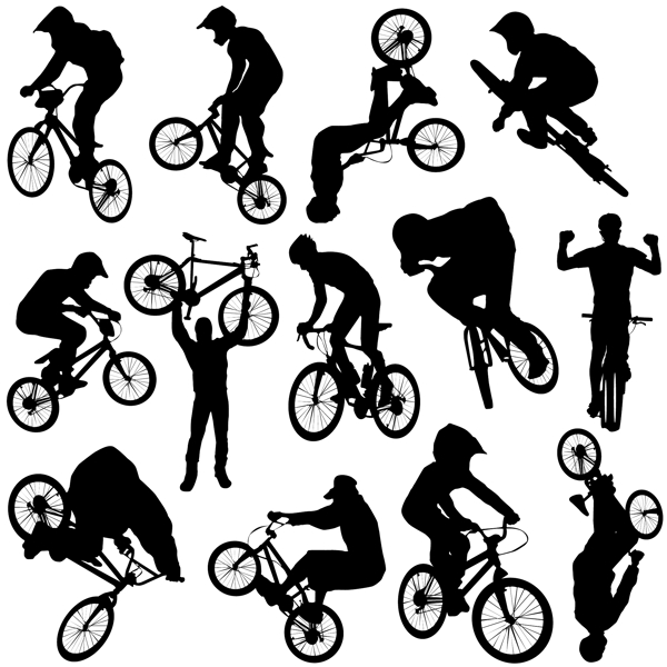自行車運(yùn)動(dòng)人物剪影