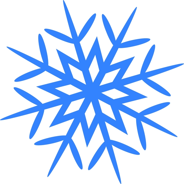 藍色八瓣冬季雪花