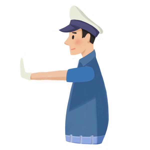 手绘简约交警png元素