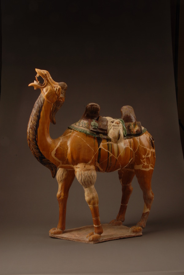 三彩载物骆驼俑图片