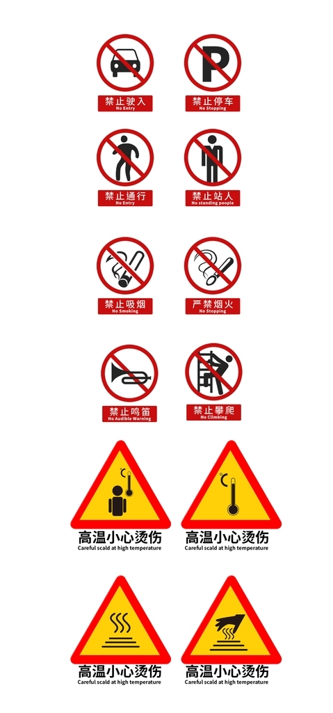 各類禁止圖標(biāo)