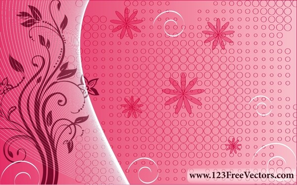 粉红色花卉图案背景海报图