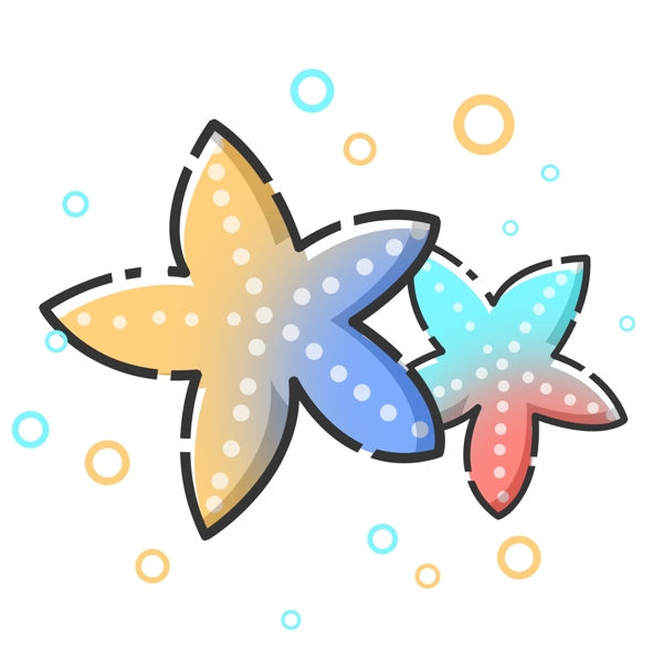 彩色MBE風格海星