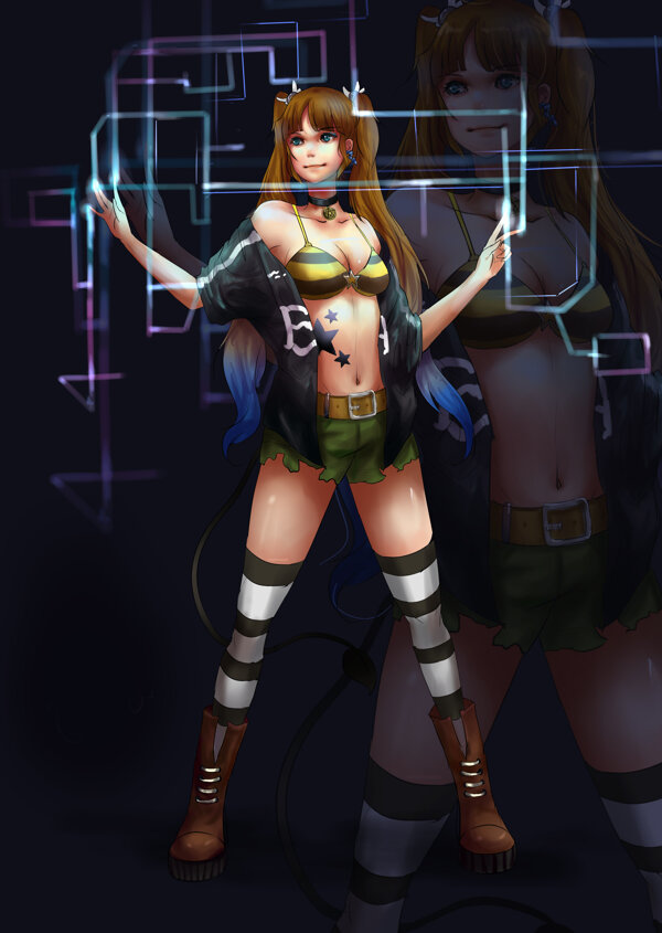 科技少女插畫(huà)