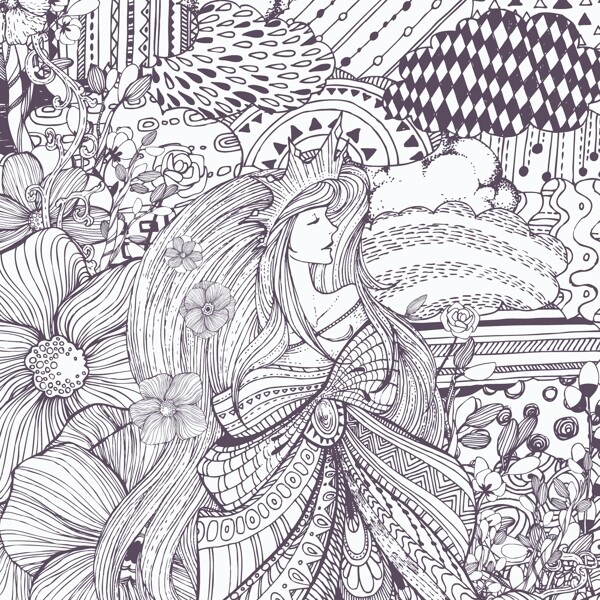 觀(guān)賞女王的插圖