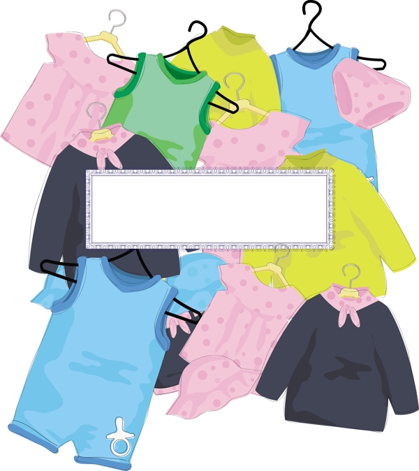 卡通兒童衣服01矢量