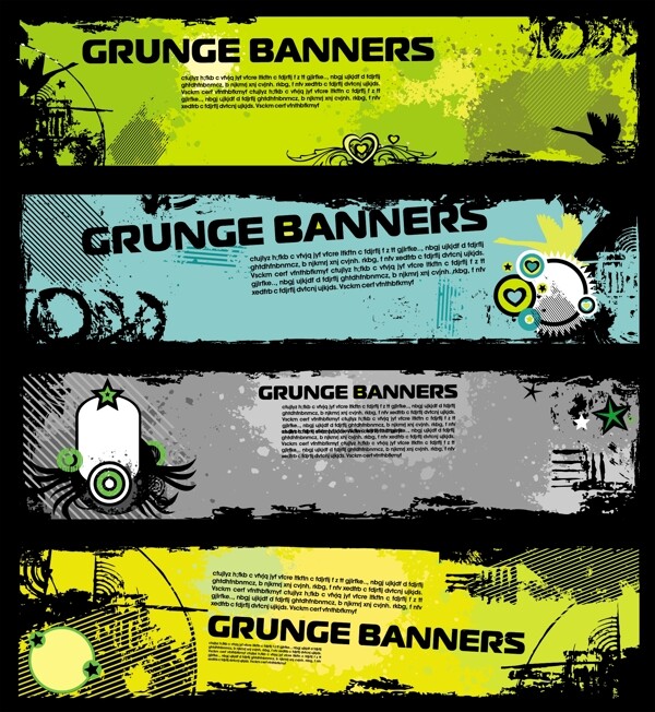 復古風格潮流banner矢量素材