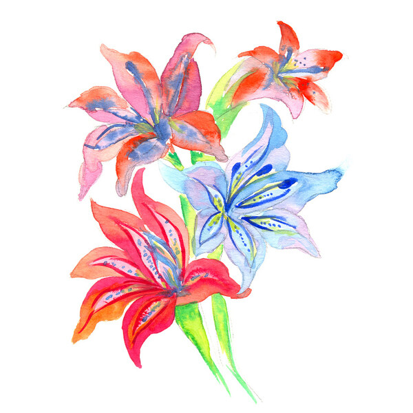 位圖植物寫意花卉花朵百合免費素材