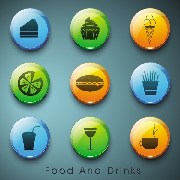 食品和饮料的图标集