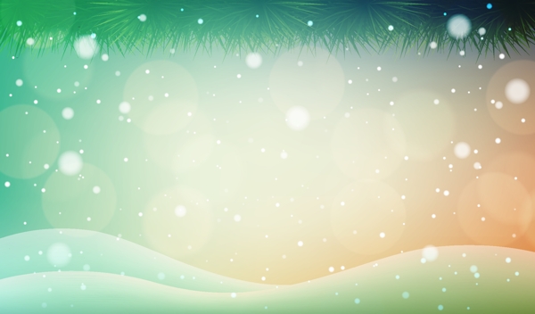圣誕節(jié)溫馨雪地綠色光感背景