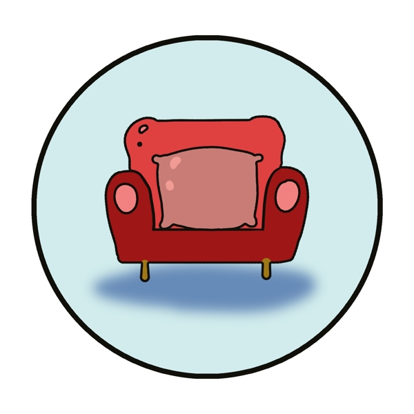 家具沙发红色单人