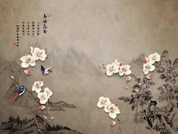 新中式背景墻