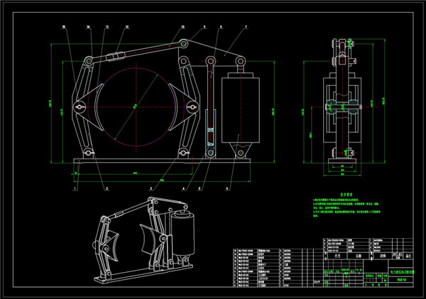 制动器CAD机械图纸
