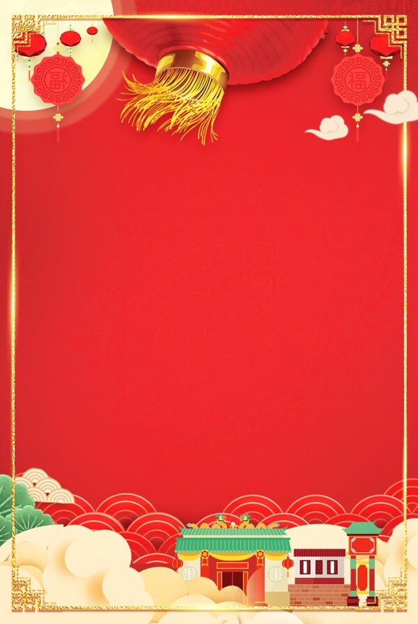 紅金2019新春元旦廣告背景圖