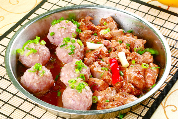 手打排骨蒸肉丸圖片