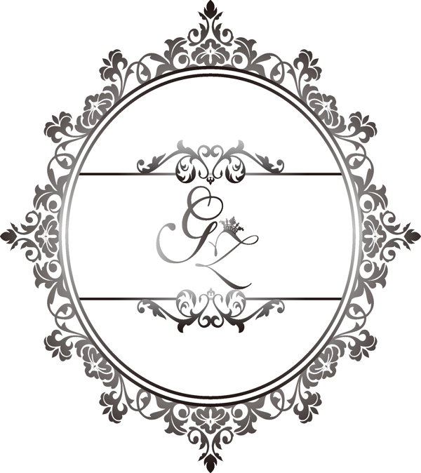 婚禮logo字母花紋