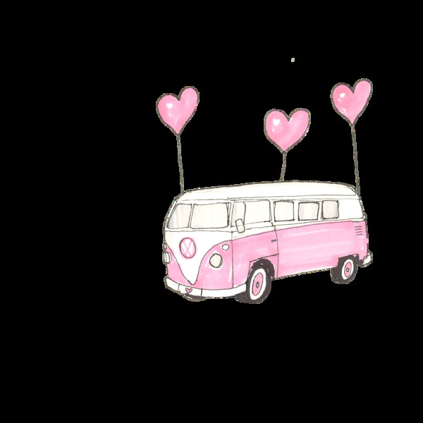 愛心汽車png透明素材
